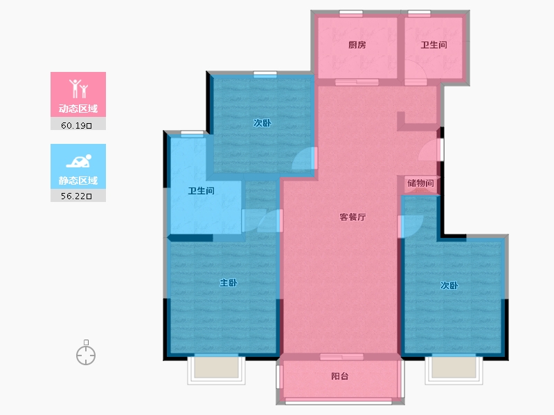 山西省-太原市-得一剑桥城-103.23-户型库-动静分区