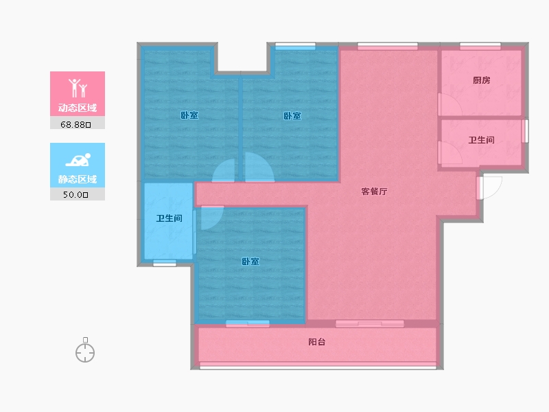 湖北省-孝感市-悟星城-108.80-户型库-动静分区