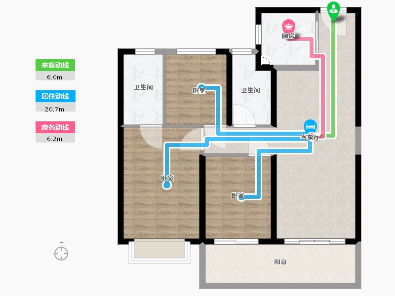 湖北省-武汉市-招商江山和樾-96.00-户型库-动静线