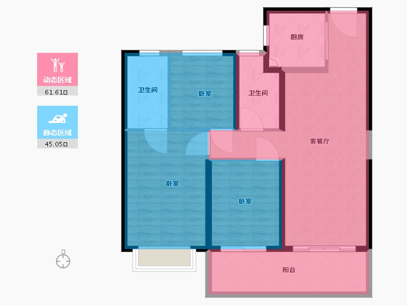 湖北省-武汉市-招商江山和樾-96.00-户型库-动静分区