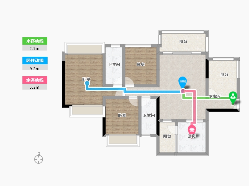 广东省-湛江市-威雅沿江半岛-95.53-户型库-动静线