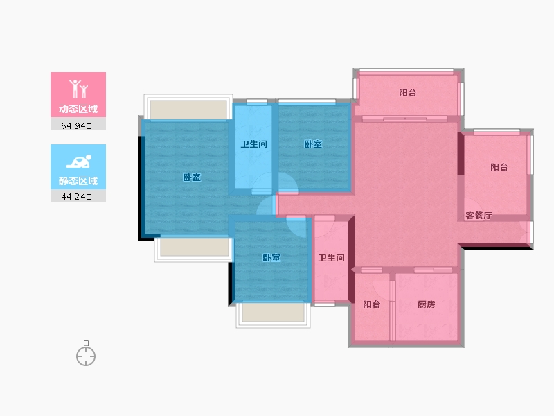 广东省-湛江市-威雅沿江半岛-95.53-户型库-动静分区