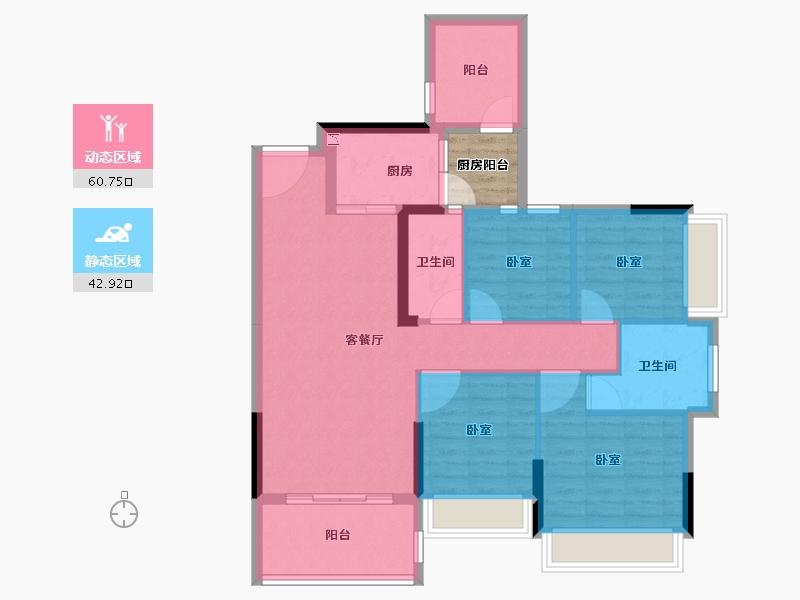 广东省-湛江市-龙悦公馆-96.04-户型库-动静分区