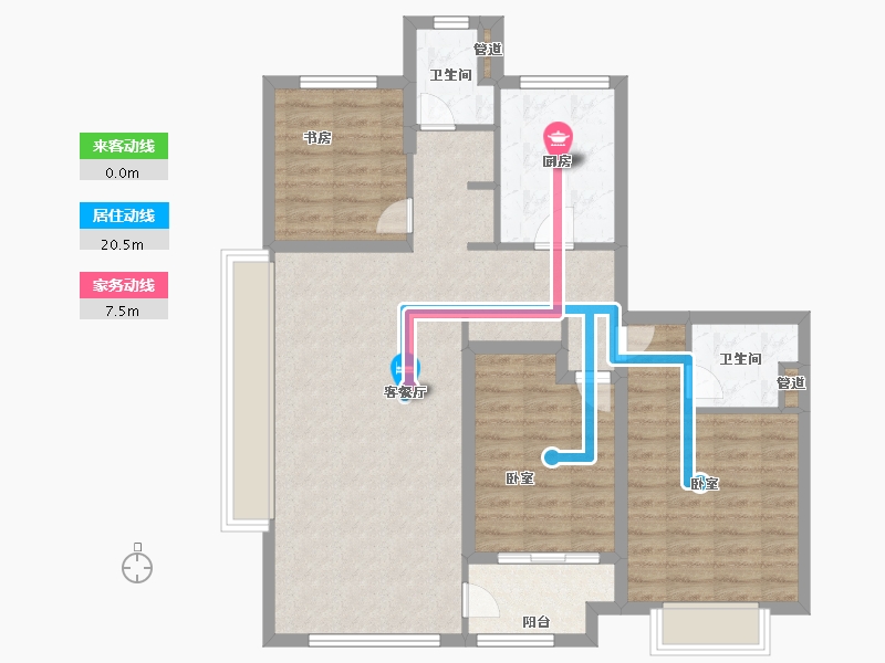 浙江省-宁波市-维科望江府-93.00-户型库-动静线