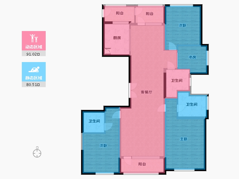 江苏省-苏州市-苏州湾景苑-154.00-户型库-动静分区