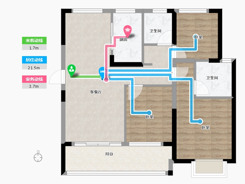 浙江省-绍兴市-合生杭州湾国际新城-82.00-户型库-动静线