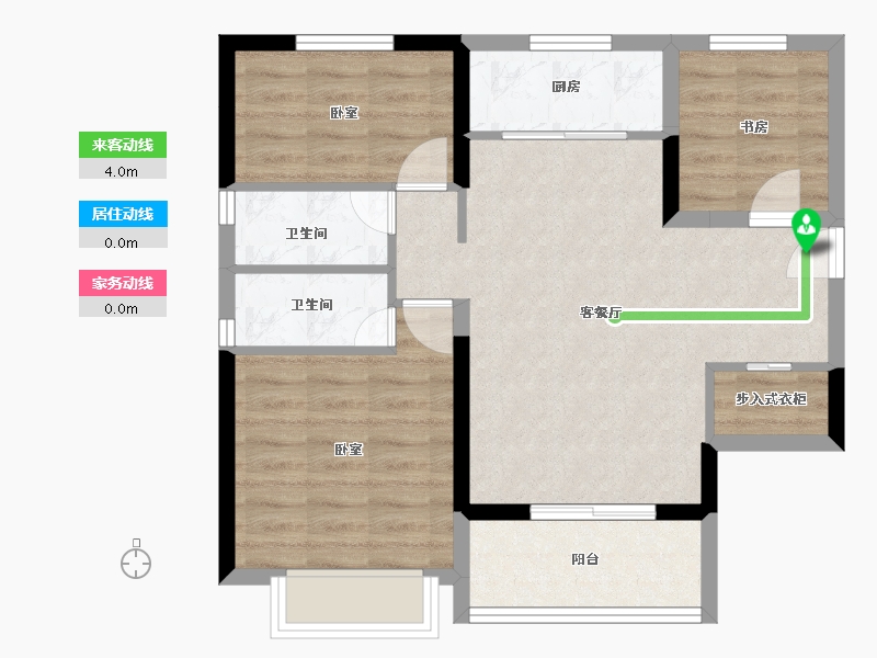 湖北省-黄石市-碧桂园·江湾城-70.02-户型库-动静线