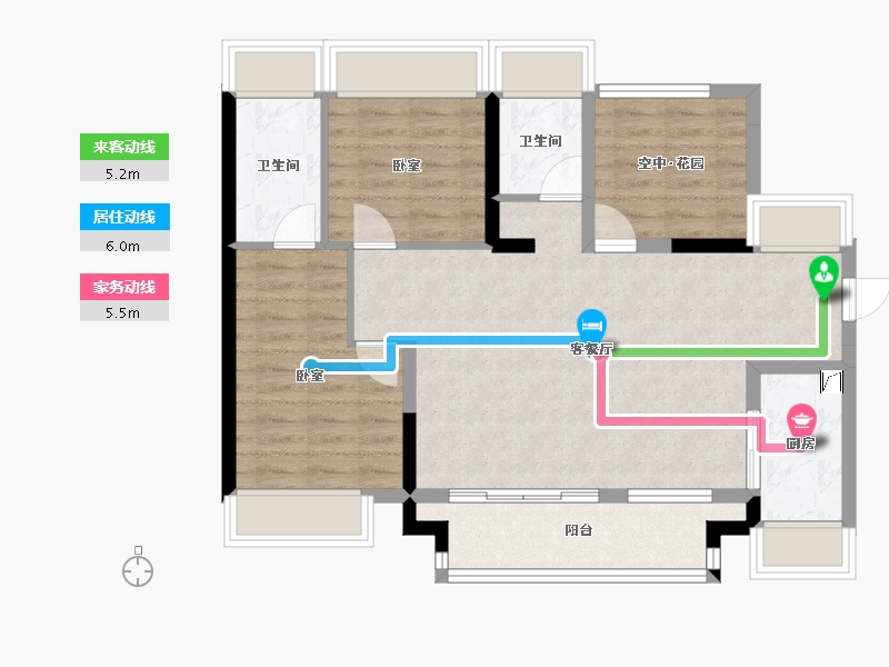 广东省-江门市-旭辉双龙台-82.68-户型库-动静线