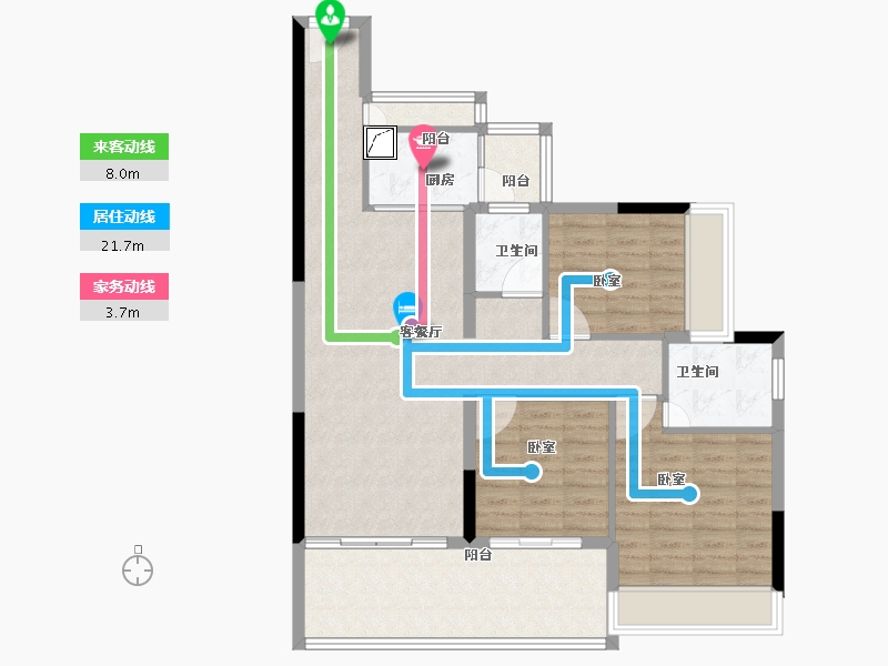 广东省-湛江市-冠利万科苑-96.84-户型库-动静线