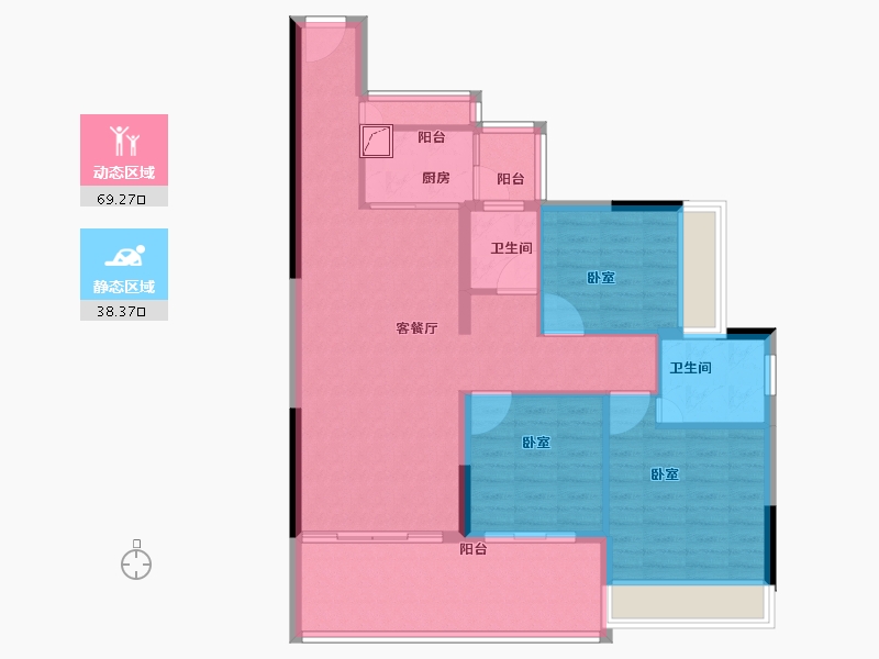 广东省-湛江市-冠利万科苑-96.84-户型库-动静分区