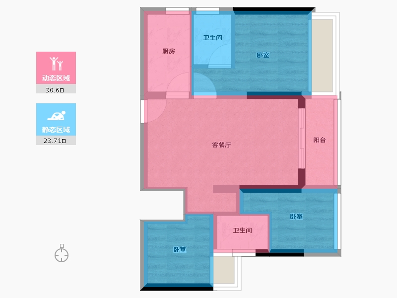 广东省-珠海市-碧桂园·濠月湾-46.88-户型库-动静分区