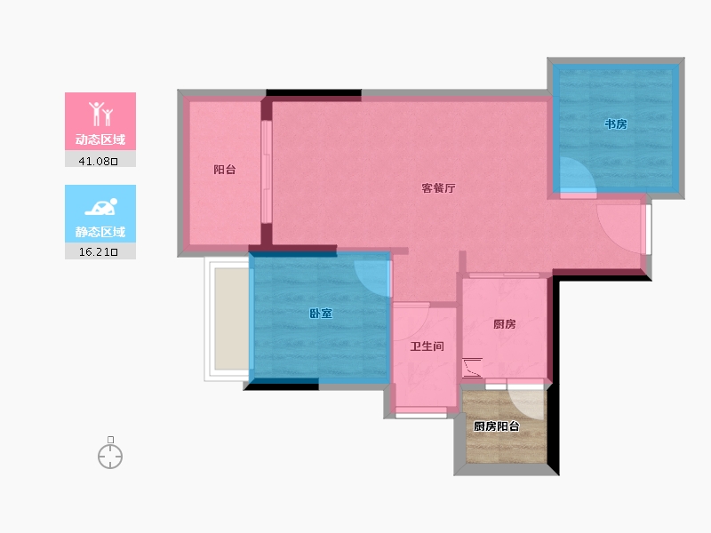 广东省-湛江市-龙悦公馆-53.94-户型库-动静分区