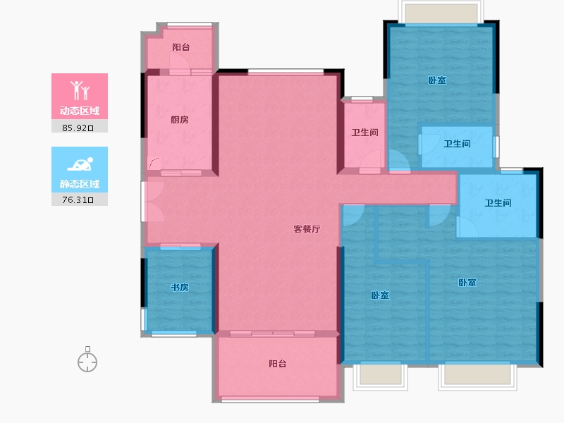 广东省-惠州市-方直君御-146.97-户型库-动静分区