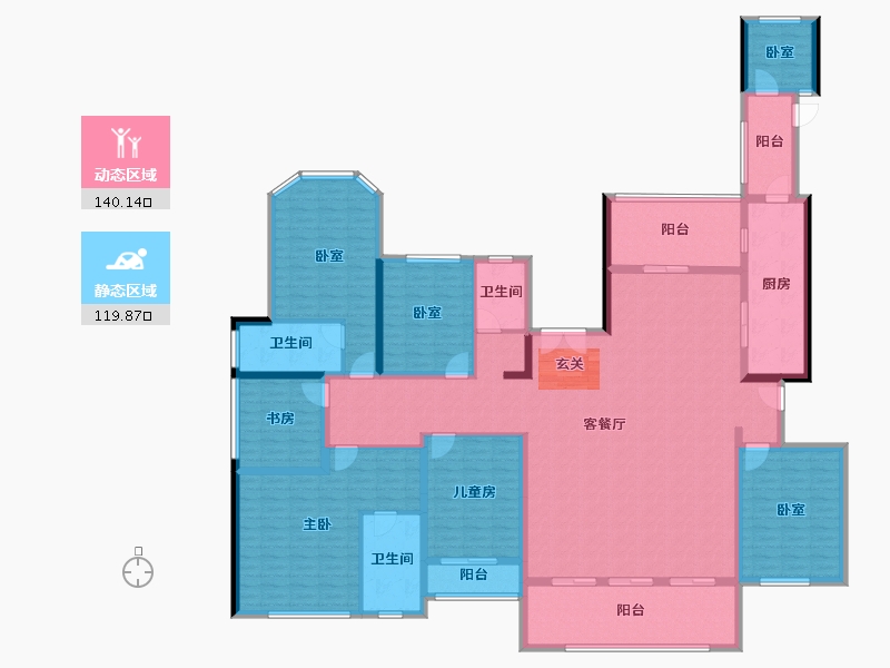 广东省-惠州市-中洲中央公园-236.06-户型库-动静分区