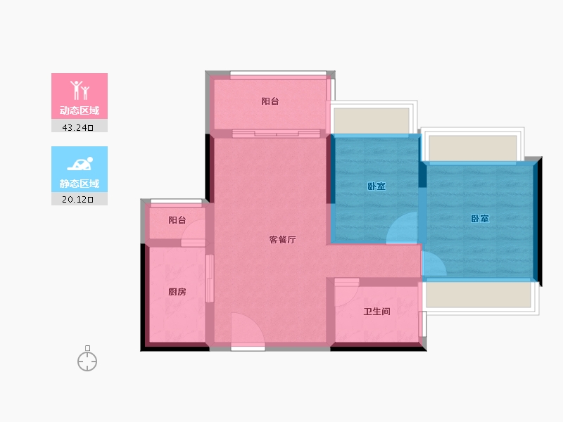 广东省-珠海市-龙光·玖龙湾-55.70-户型库-动静分区