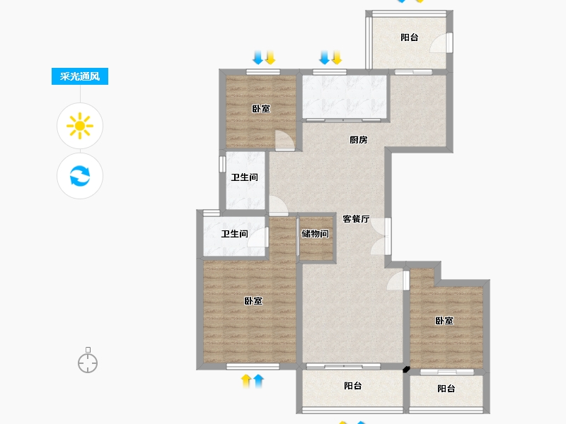 浙江省-温州市-海悦城钰园-108.01-户型库-采光通风