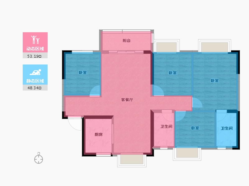 广东省-江门市-华润万象华府-90.89-户型库-动静分区