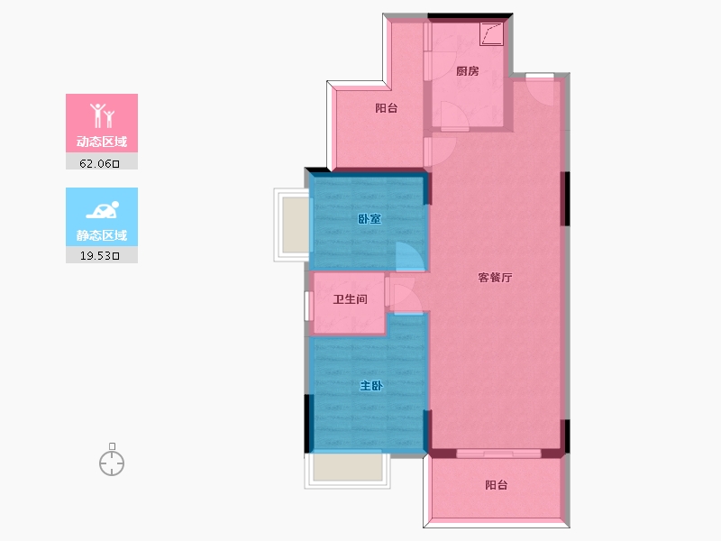 广东省-惠州市-海伦堡中侨公馆-72.89-户型库-动静分区