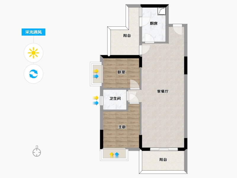 广东省-惠州市-海伦堡中侨公馆-72.89-户型库-采光通风