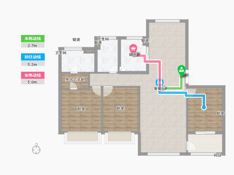 浙江省-宁波市-维科望江府-102.99-户型库-动静线