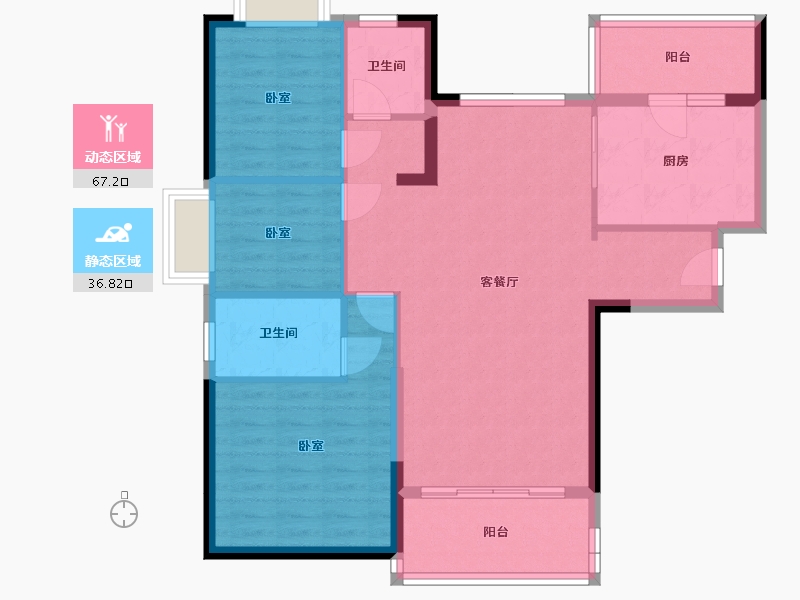 湖南省-湘潭市-湘潭恒大国际健康城-93.81-户型库-动静分区