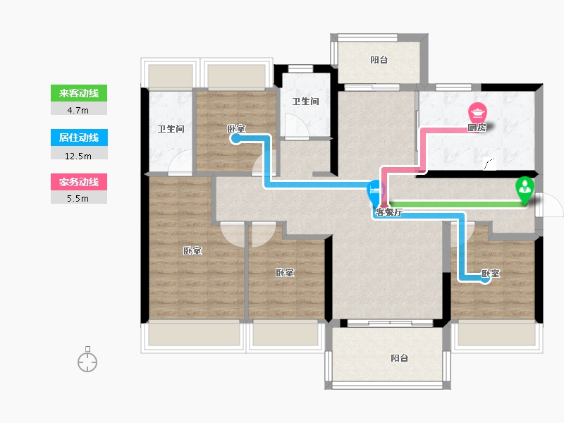 广东省-江门市-美的海棠公馆-98.02-户型库-动静线