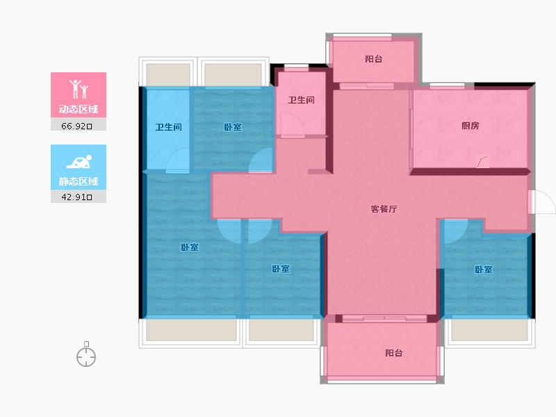 广东省-江门市-美的海棠公馆-98.02-户型库-动静分区