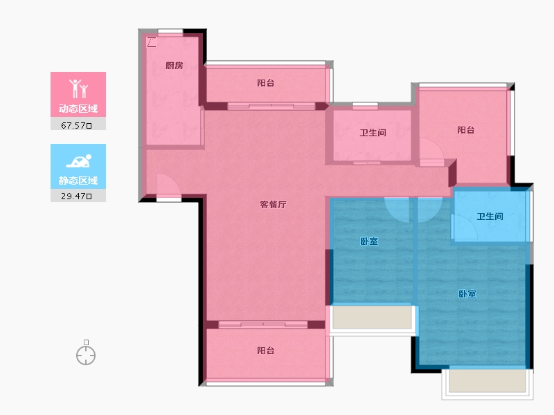 广东省-江门市-龍灣路九號-86.50-户型库-动静分区