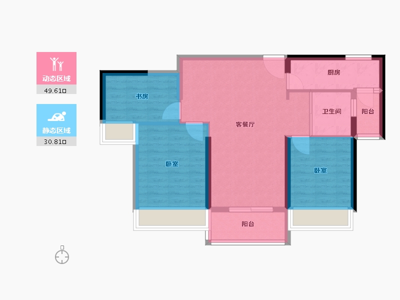 湖北省-黄石市-碧桂园·江湾城-71.83-户型库-动静分区