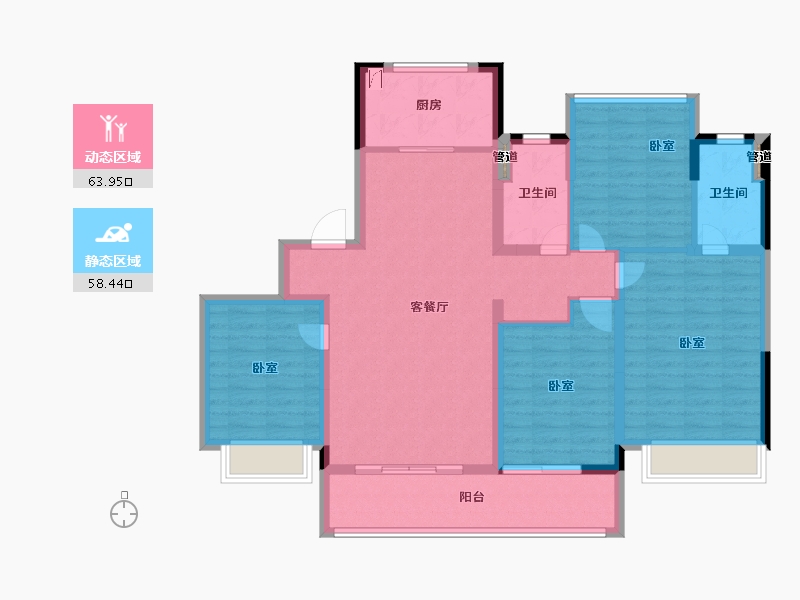 浙江省-宁波市-新希望堇麟上府-109.99-户型库-动静分区