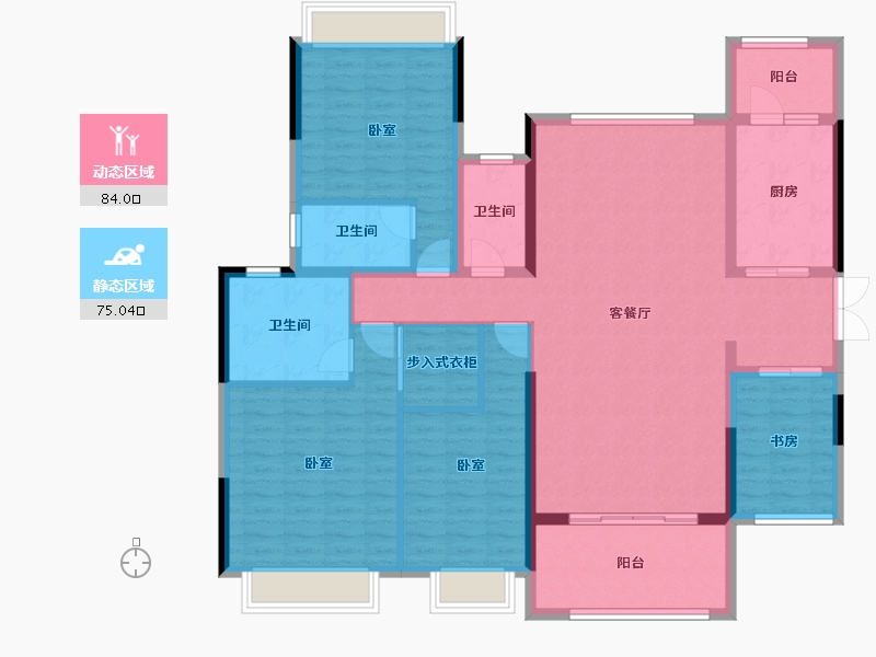 广东省-惠州市-方直君御-143.66-户型库-动静分区