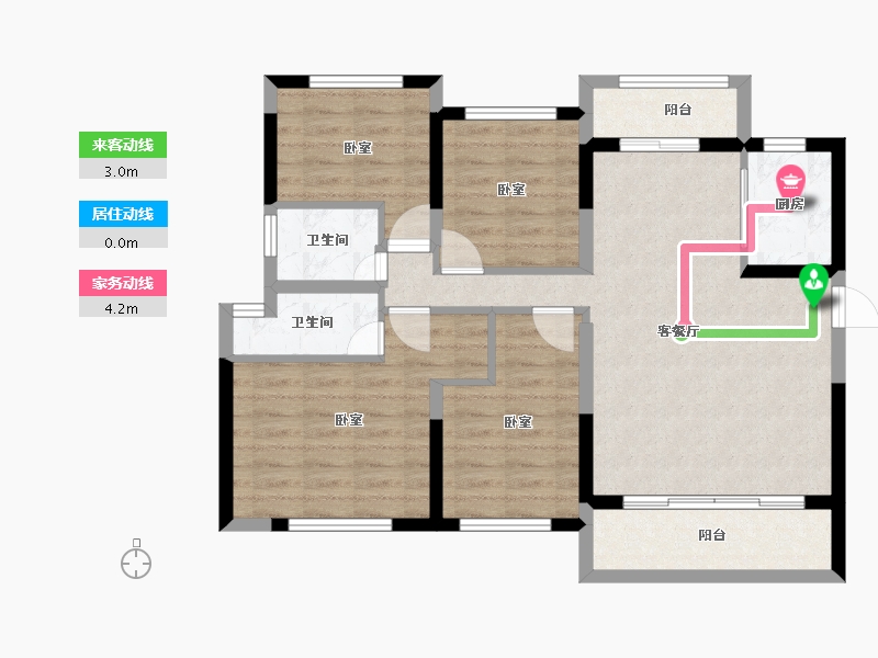 广东省-汕头市-潮南碧桂园云荟府-84.32-户型库-动静线