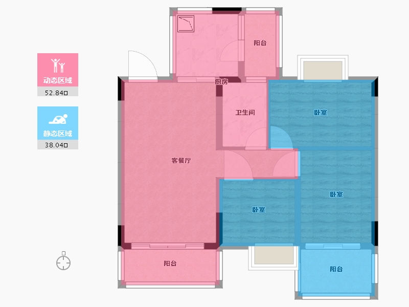 广东省-广州市-粤海宝华轩-81.01-户型库-动静分区