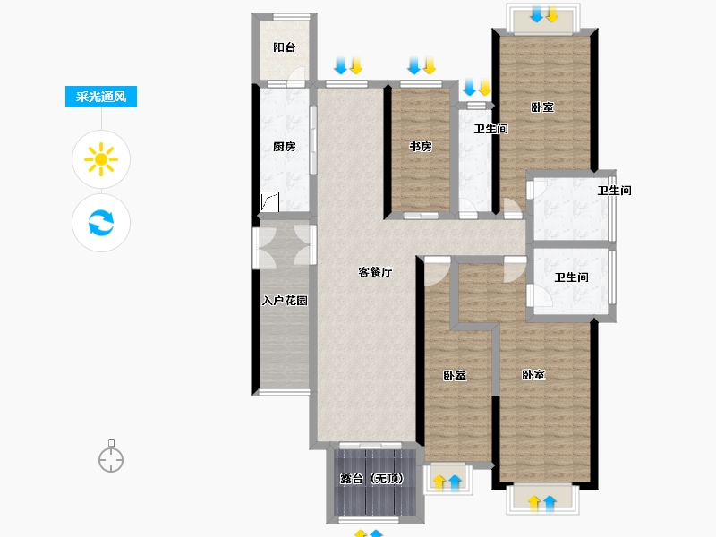 广东省-惠州市-方直君御-138.00-户型库-采光通风