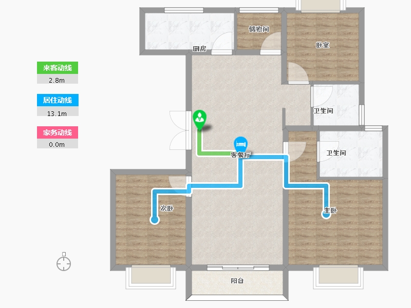 安徽省-安庆市-宜海林语棠三期-111.01-户型库-动静线