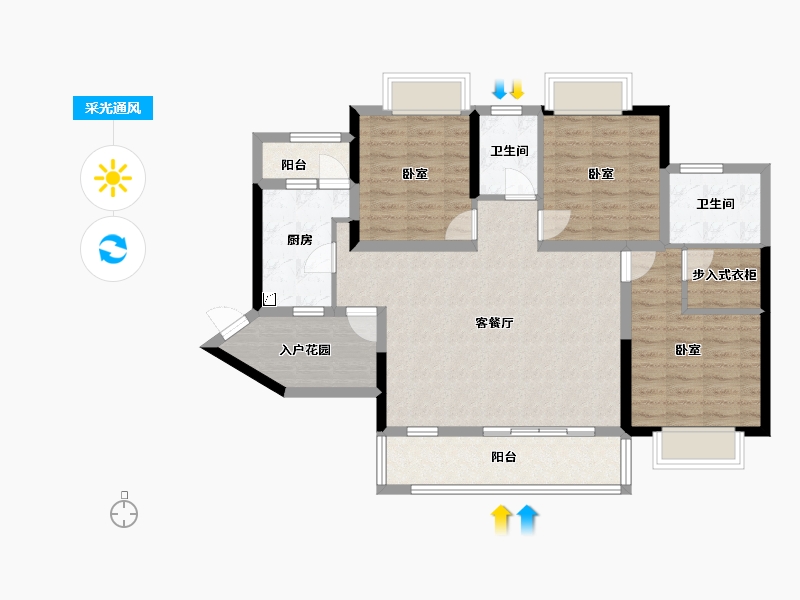 广东省-佛山市-星星凯旋国际住宅-97.18-户型库-采光通风