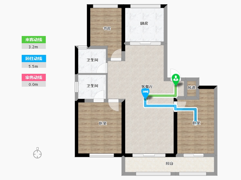 山西省-太原市-阳光·领域-90.88-户型库-动静线