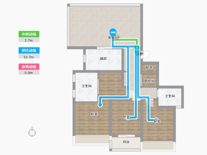 浙江省-温州市-万科翡翠心湖-99.77-户型库-动静线