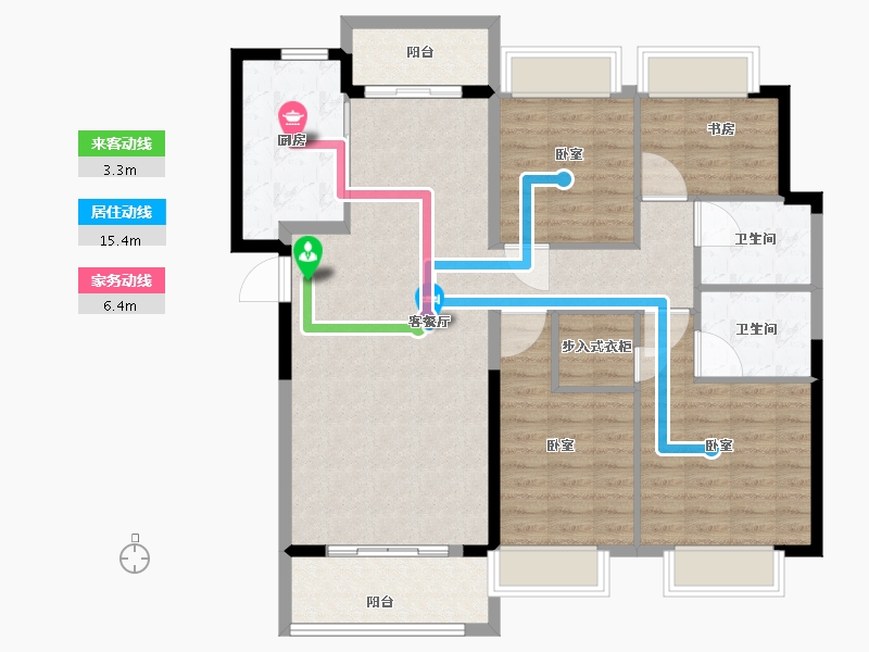 湖北省-武汉市-融侨滨江城-111.00-户型库-动静线