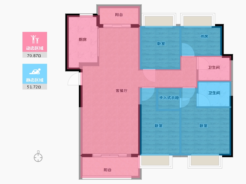 湖北省-武汉市-融侨滨江城-111.00-户型库-动静分区