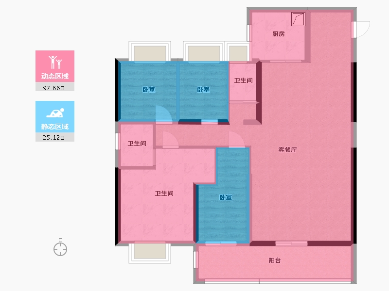 湖南省-株洲市-攸州碧桂园·攸州府-110.15-户型库-动静分区