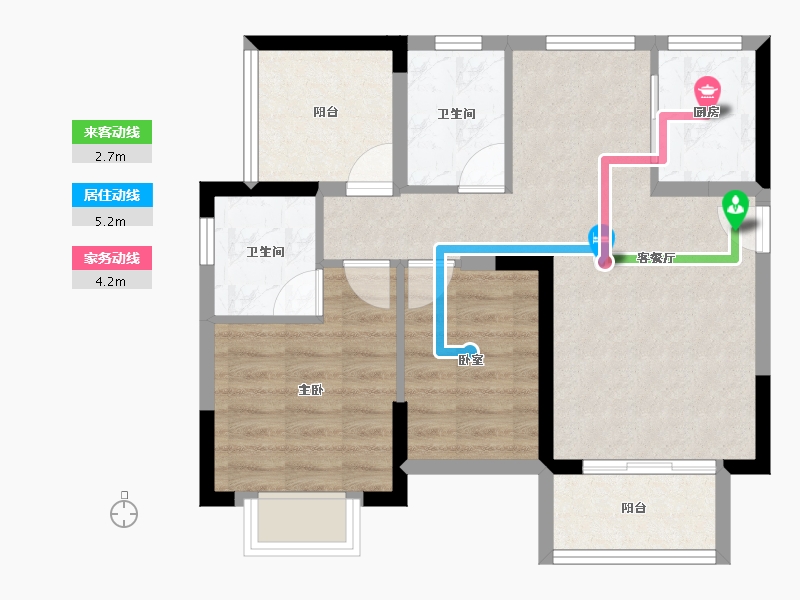 广东省-佛山市-恒福天悦-65.01-户型库-动静线