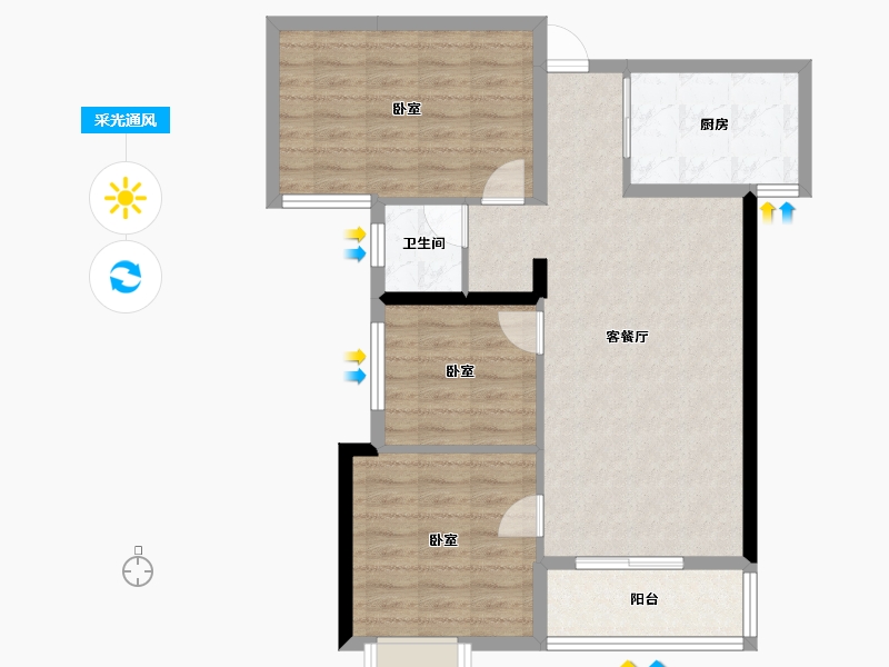 湖北省-黄石市-滨江国际-78.32-户型库-采光通风