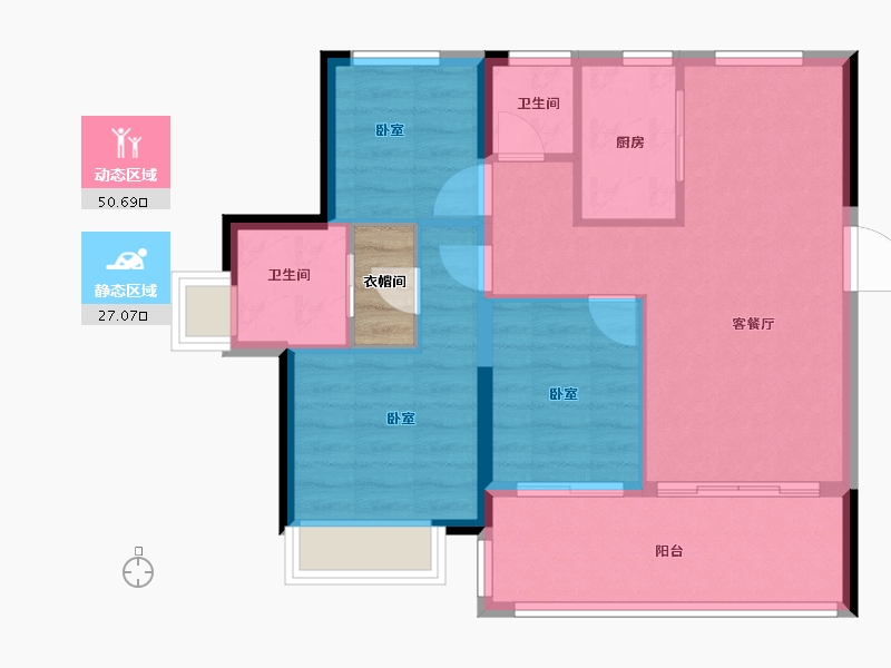 浙江省-绍兴市-合生杭州湾国际新城-72.00-户型库-动静分区