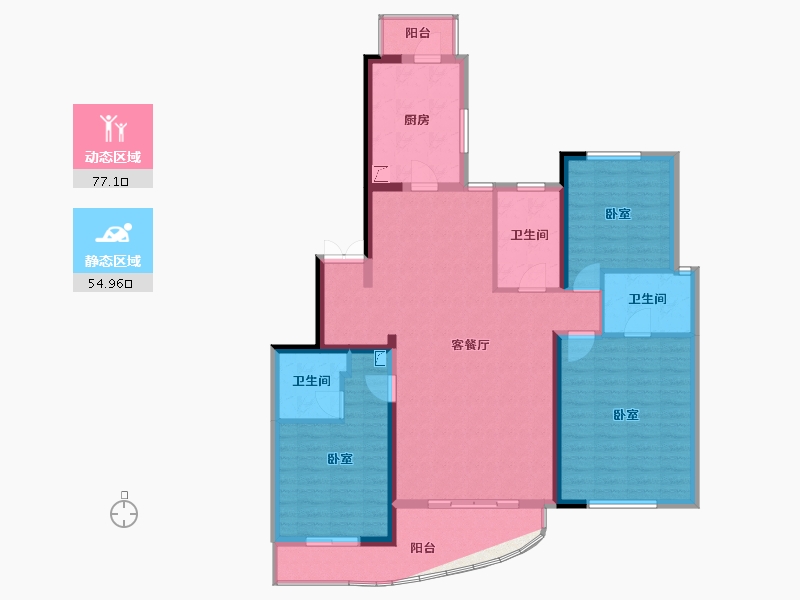 湖北省-武汉市-复星外滩中心-120.37-户型库-动静分区