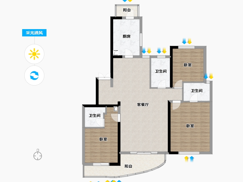 湖北省-武汉市-复星外滩中心-120.37-户型库-采光通风