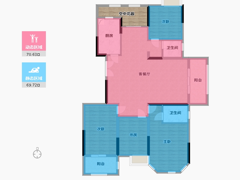 湖南省-长沙市-兴汝金城-133.03-户型库-动静分区