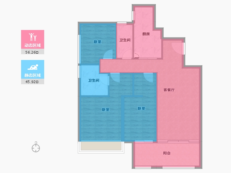 广东省-广州市-天健云山府-92.59-户型库-动静分区