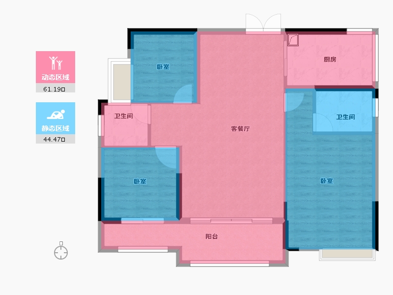 湖南省-长沙市-璞悦府-95.95-户型库-动静分区