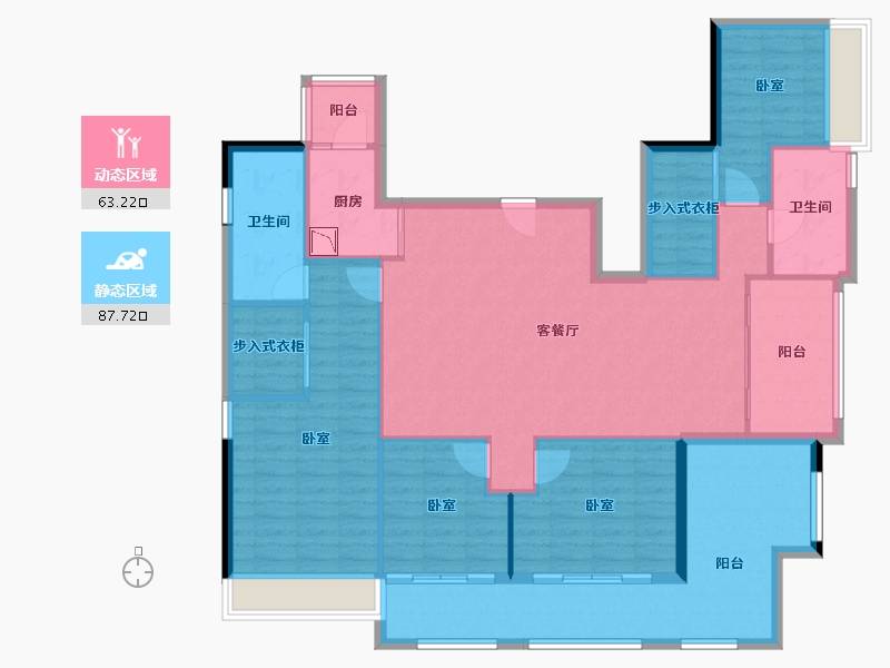 广东省-广州市-天健云山府-136.87-户型库-动静分区